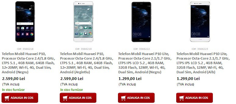 Ce pret are Huawei P10-disponibil in Romania la Precomanda-evomag
