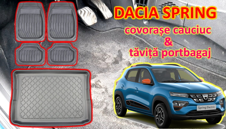 Dacia Spring - Covorașe de cauciuc plus tăviță portbagaj (video)-ss